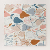 スカンジナビア洋ナシプリント:ヴィンテージフルーツパターン ジグソーパズル (横)