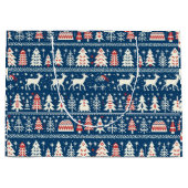 スカンジナビア海軍ブルークリスマストナディアノルディック ラージペーパーバッグ (正面)