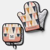 スカンジナビア海軍国旗のパターン 鍋つかみ&鍋敷きセット (正面/裏面)