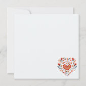 スカンジナビア犬の子犬の恋人ハートバレンタイン シーズンカード (裏面)