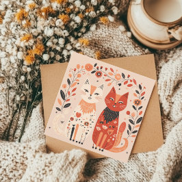 スカンジナビア猫好きハートバレンタイン シーズンカード