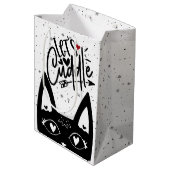 スカンジナビア猫Letカドル愛の白黒 ミディアムペーパーバッグ (裏面アングル)