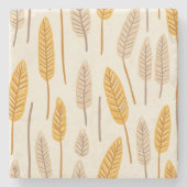 スカンジナビア秋のリーフストーンコースター ストーンコースター (正面)