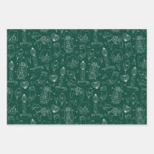 スカンジナビア素朴のミニマルフォークパターン ラッピングペーパーシート (正面3)