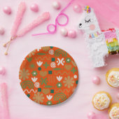 スカンジナビア素朴レトロパターン ペーパープレート (パーティー)