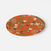 スカンジナビア素朴レトロパターン ペーパープレート (アングル)