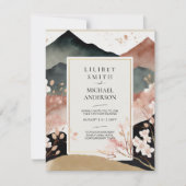 スカンジナビア結婚ジャパンディテーマさくらんぼ花 招待状 (正面)