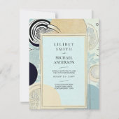 スカンジナビア結婚ジャパンディテーマアクアブルー 招待状 (正面)