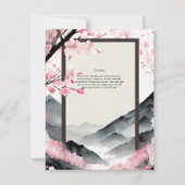 スカンジナビア結婚ジャパンディテーマピンクブラック 招待状 (裏面)