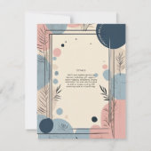 スカンジナビア結婚ジャパンディテーマ赤面ブルー 招待状 (裏面)