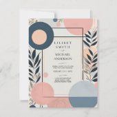 スカンジナビア結婚ジャパンディテーマ赤面ブルー 招待状 (正面)