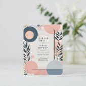 スカンジナビア結婚ジャパンディテーマ赤面ブルー 招待状 (スタンド正面)