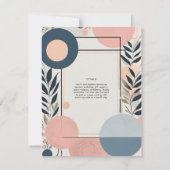 スカンジナビア結婚ジャパンディテーマ赤面ブルー 招待状 (裏面)