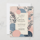 スカンジナビア結婚ジャパンディテーマ赤面ブルー 招待状 (正面)