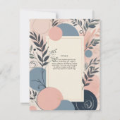 スカンジナビア結婚ジャパンディテーマ赤面ブルー 招待状 (裏面)