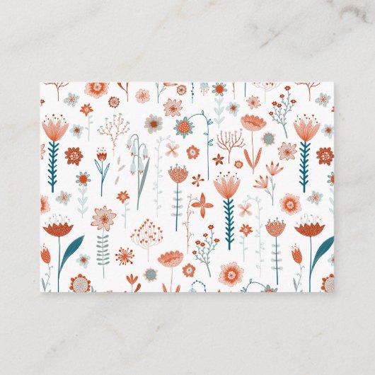 スカンジナビア結婚夏の花ボホのR.S.V.P. エンクロージャーカード (裏面)