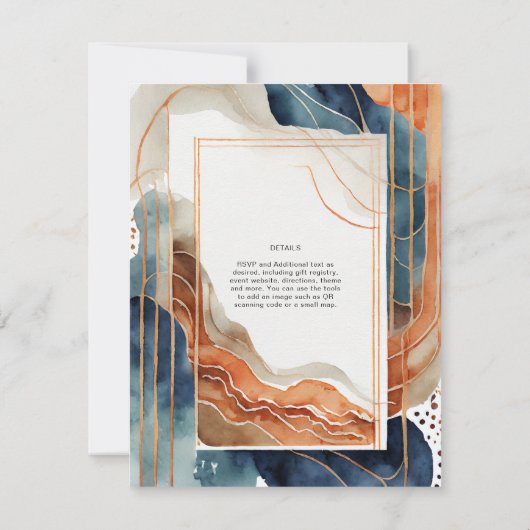 スカンジナビア結婚日本の抽象芸術自然 招待状 (裏面)
