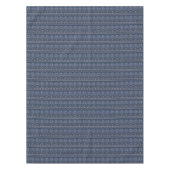 スカンジナビア編み白と青オーナメント テーブルクロス (正面)