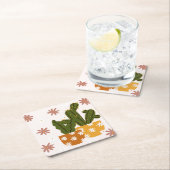 スカンジナビア美術のシームレスなパターン スクエアペーパーコースター (インサイチュ)