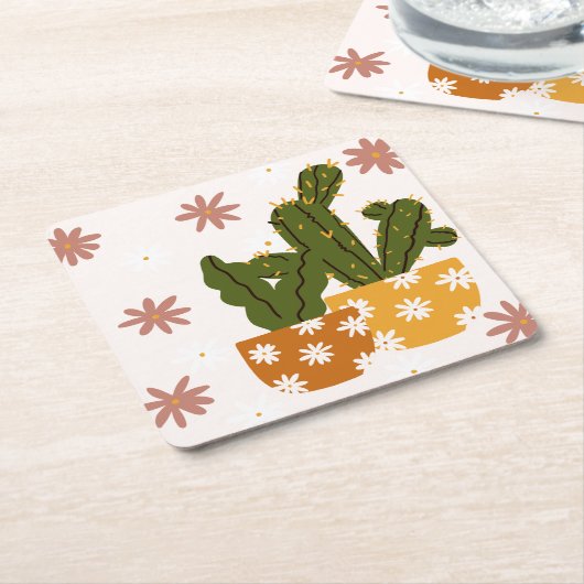 スカンジナビア美術のシームレスなパターン スクエアペーパーコースター (アングル)