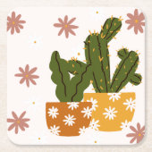 スカンジナビア美術のシームレスなパターン スクエアペーパーコースター (正面)