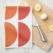 スカンジナビア美術ミッドセンチュリーサンセットボウル キッチンタオル (四つ折り)
