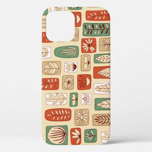 スカンジナビア葉抽象芸術:タイルデザイン Case-Mate iPhoneケース (裏面)