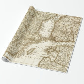 スカンジナビア諸国のセピア調の地図ギフトラップ ラッピングペーパー (アンロールド)