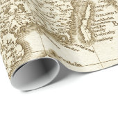 スカンジナビア諸国のセピア調の地図ギフトラップ ラッピングペーパー (ロールコーナー)