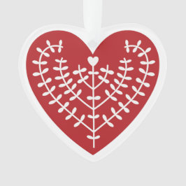 スカンジナビア赤いハートアクリルオーナメント オーナメント