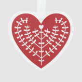 スカンジナビア赤いハートアクリルオーナメント オーナメント (裏面)