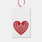 スカンジナビア赤いハートギフトラベル ギフトタグ (正面)