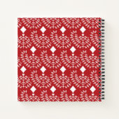 スカンジナビア赤いハートパーソナライズされた手帳 ノートブック (裏面)