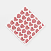 スカンジナビア赤いハート紙ナプキンス スタンダードランチョンナプキン (角)