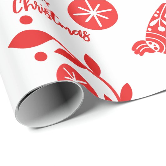 スカンジナビア赤と白クリスマス ラッピングペーパー (ロールコーナー)