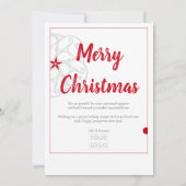 スカンジナビア赤フォークアートビジネスホリデーカード (裏面)