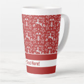 スカンジナビア赤白トナカイフローラクリスマス カフェラテマグ (右アングル)