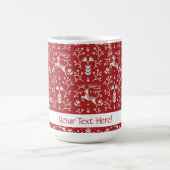 スカンジナビア赤白トナカイフローラクリスマス コーヒーマグカップ (中央)