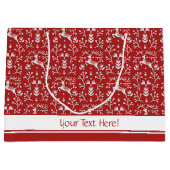 スカンジナビア赤白トナカイフローラクリスマス ラージペーパーバッグ (正面)