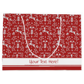 スカンジナビア赤白トナカイフローラクリスマス ラージペーパーバッグ (裏面)