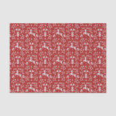 スカンジナビア赤白トナカイフローラクリスマス 薄葉紙 (正面)