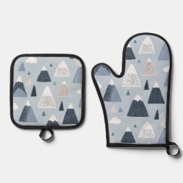 スカンジナビア雪 – 山のオーブンミットとP 鍋つかみ&鍋敷きセット