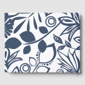 スカンジナビア青灰色フローラルパターン ゲストブック (裏面)