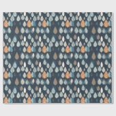 スカンジナビア青色植物性クリスマス ラッピングペーパー (フラット)