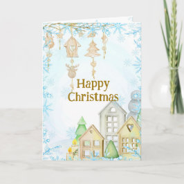 スカンジナビア風のクリスマスカード。ヒュッゲ 編集可能 シーズンカード