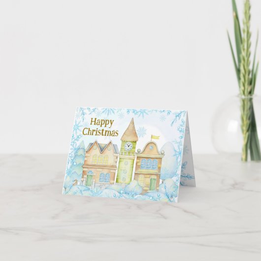 スカンジナビア風のクリスマスカード。Hygge 編集可能 シーズンカード (正面)