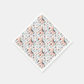 スカンジナビア馬フォークアートパターン スタンダードカクテルナプキン (角)