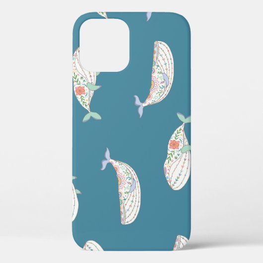 スカンジナビア鯨、海獣パターン Case-Mate iPhoneケース (裏面)