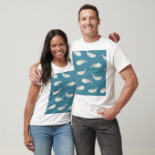 スカンジナビア鯨、海獣パターン Tシャツ (ユニセックス)