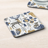 スカンジナビア鹿 | Christmas Corkコースターセット コースター (左側)